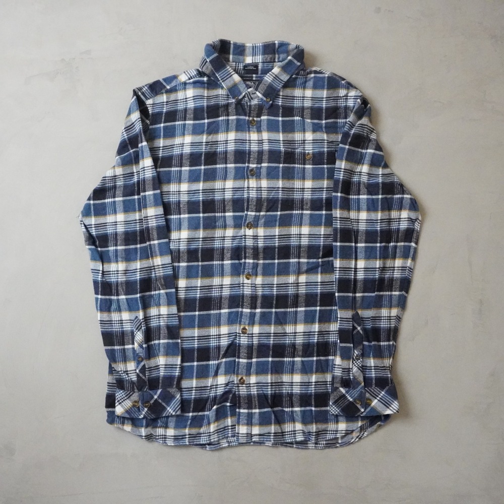 ONeill Flannel Shirt 2XL Mens Blue Plaid Classic Fit Y2K Surf Button Up Shirt